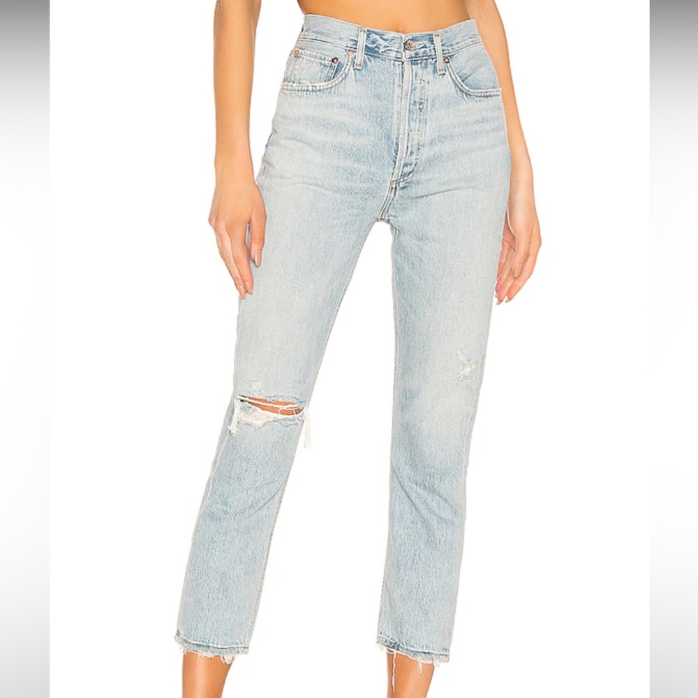 AGOLDE Riley High Rise Straight Crop in Shatter Size 26